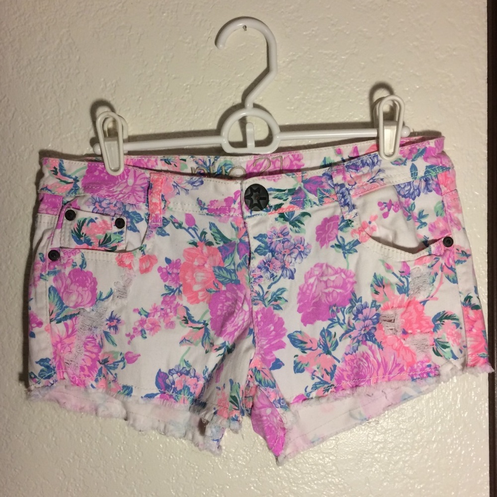 Neon Floral Shorts